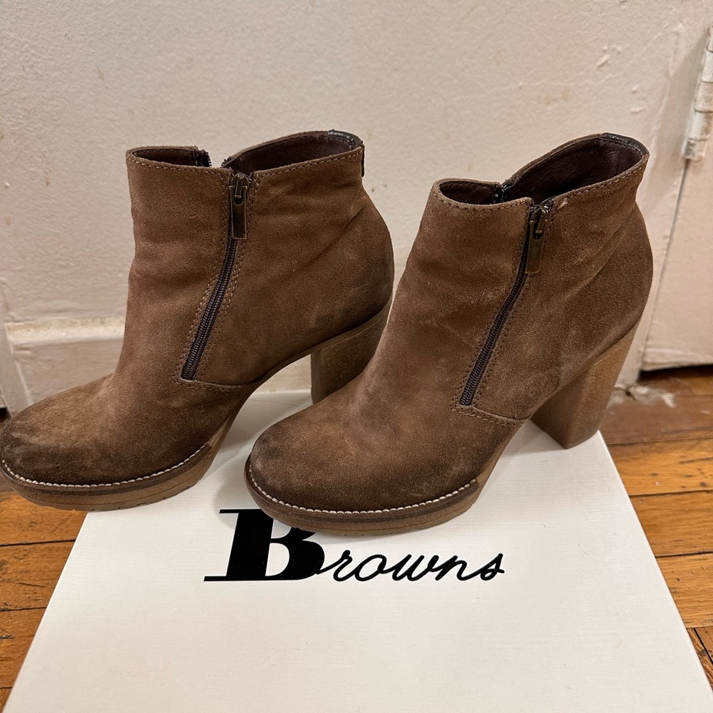 Women's Brown Suede Ankle Boots